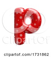 Poster, Art Print Of Snowflake Letter P Lowercase 3d Christmas Suitable For Christmas Santa Claus Or Winter Related Subjects