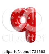 Poster, Art Print Of Snowflake Letter Q Lowercase 3d Christmas Suitable For Christmas Santa Claus Or Winter Related Subjects