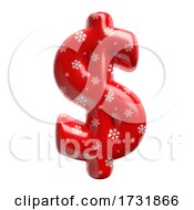 Poster, Art Print Of Snowflake Dollar Currency Sign Business 3d Christmas Symbol Suitable For Christmas Santa Claus Or Winter Related Subjects