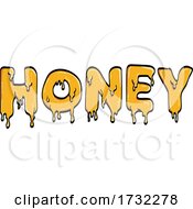 Poster, Art Print Of Word Or Text Of Honey Slowly Dripping And Liquified Line Art Drawing