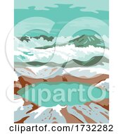 Poster, Art Print Of Katmai National Park And Preserve At Summit Crater Lake Of Mount Katmai Alaska United States Wpa