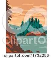 Poster, Art Print Of Isle Royale National Park And Of Islands In Lake Superior Michigan United States Wpa