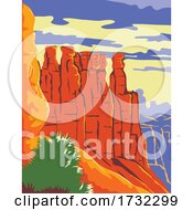 Poster, Art Print Of Bryce Canyon National Park In Paunsaugunt Plateau Garfield County And Kane County Utah Wpa