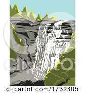 Poster, Art Print Of Cuyahoga Valley National Park Along Cuyahoga River In Akron And Cleveland Ohio United States Wpa