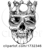 Poster, Art Print Of Skull Cool Sunglasses Skeleton In Shades And Crown