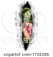 Monster Tearing A Rip Through The Background by AtStockIllustration