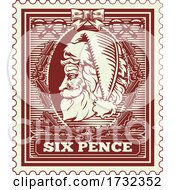 Poster, Art Print Of Santa Claus Christmas Postage Letter Post Stamp