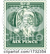 santa postal stamp green - Santa Postal Stamp Green - Posters and Art  Prints
