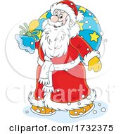 Poster, Art Print Of Santa Claus Carrying A Sack