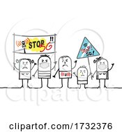 Poster, Art Print Of Electro Sentitive Stick People Protesting 5g