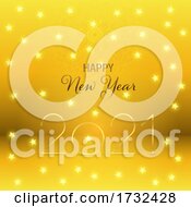 Poster, Art Print Of Happy New Year Background With Gold Stars