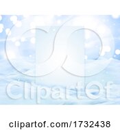 Poster, Art Print Of 3d Christmas Snow Landscape With Blank Display Board