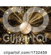 Poster, Art Print Of Christmas Background With Starburst Stars And Bokeh Lights Design