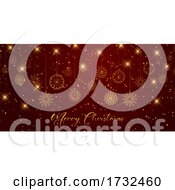 Poster, Art Print Of Christmas Banner Design With Snowflakes