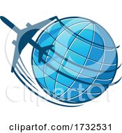 Poster, Art Print Of Airplane And Globe