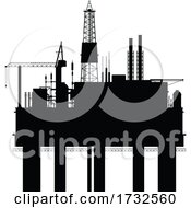 Silhouetted Refinery by Vector Tradition SM