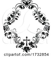 Black And White Floral Funeral Design by Vector Tradition SM