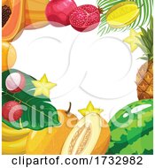 Poster, Art Print Of Tropical Fruit Border