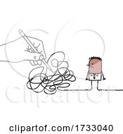 Poster, Art Print Of Hand Scribbling In Front Of A Stick Man