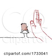 Poster, Art Print Of Hand Blocking A Stick Man
