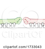 Poster, Art Print Of Stick People Battling With Giant Fists