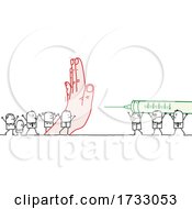 Hand Blocking A Vaccine To Stick People