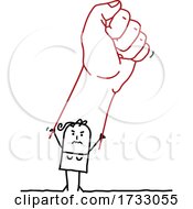 Poster, Art Print Of Stick Woman Holding Up A Giant Fist