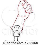 Poster, Art Print Of Stick Man Holding Up A Giant Fist