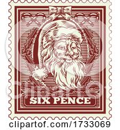 Santa Claus Christmas Postage Letter Post Stamp by AtStockIllustration