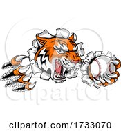 Poster, Art Print Of Tiger Tennis Player Animal Sports Mascot
