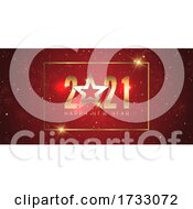 Poster, Art Print Of Gold And Red Happy New Year Banner Design