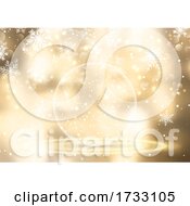 Poster, Art Print Of Golden Snow Globe On Christmas Background