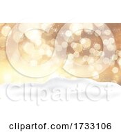 Poster, Art Print Of Christmas Background With Gold Bokeh Lights And Snow