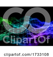 Poster, Art Print Of 3d Colourful Network Communications Background With Low Poly Design