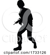 Poster, Art Print Of Soldier Detailed High Quality Silhouette