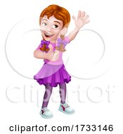 Poster, Art Print Of Kid Cartoon Girl Child Thumbs Up