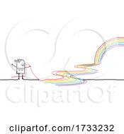 Poster, Art Print Of Stick Woman With A Rainbow