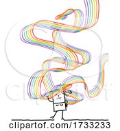 Poster, Art Print Of Stick Woman With Rainbow Hair
