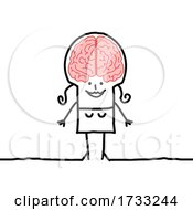 Poster, Art Print Of Stick Woman With Visible Brain
