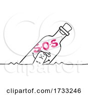Poster, Art Print Of Stick Woman Stuck In A Bottle