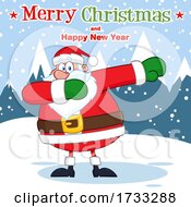 Poster, Art Print Of Santa Claus Dabbing With Merry Christmas And Happy New Year Text