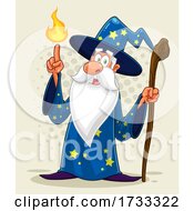 Poster, Art Print Of Wizard Holding Up A Finger With Fire