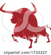 Poster, Art Print Of Strutting Red Ox Or Bull