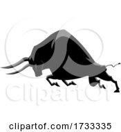 Poster, Art Print Of Charging Black Ox Or Bull