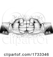 Fists Punching Business Vintage Style Concept