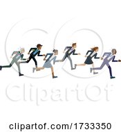 Business People Running Race Competition Concept