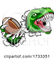 Poster, Art Print Of Dinosaur American Football Animal Sports Mascot