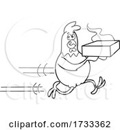 Poster, Art Print Of Outline Fast Running Delivery Chicken