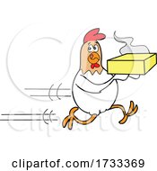Poster, Art Print Of Fast Running Delivery Chicken