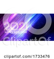 Poster, Art Print Of Neon Style Happy New Year Banner Design